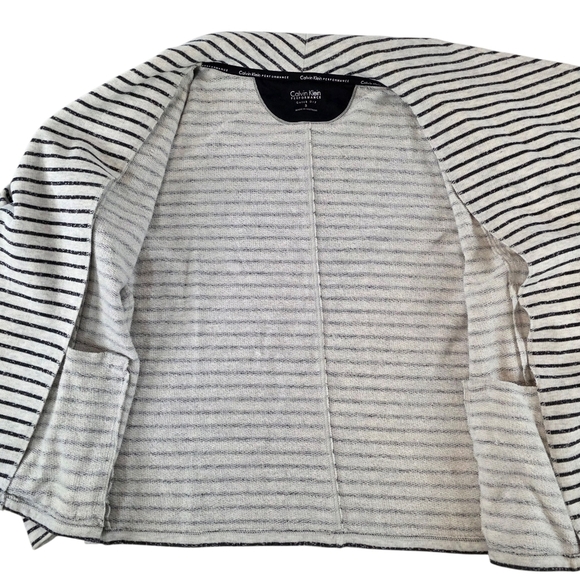 Calvin Klein Performance Striped Zip Jacket Women’s Small Quick Dry Black Grey - Picture 4 of 9
